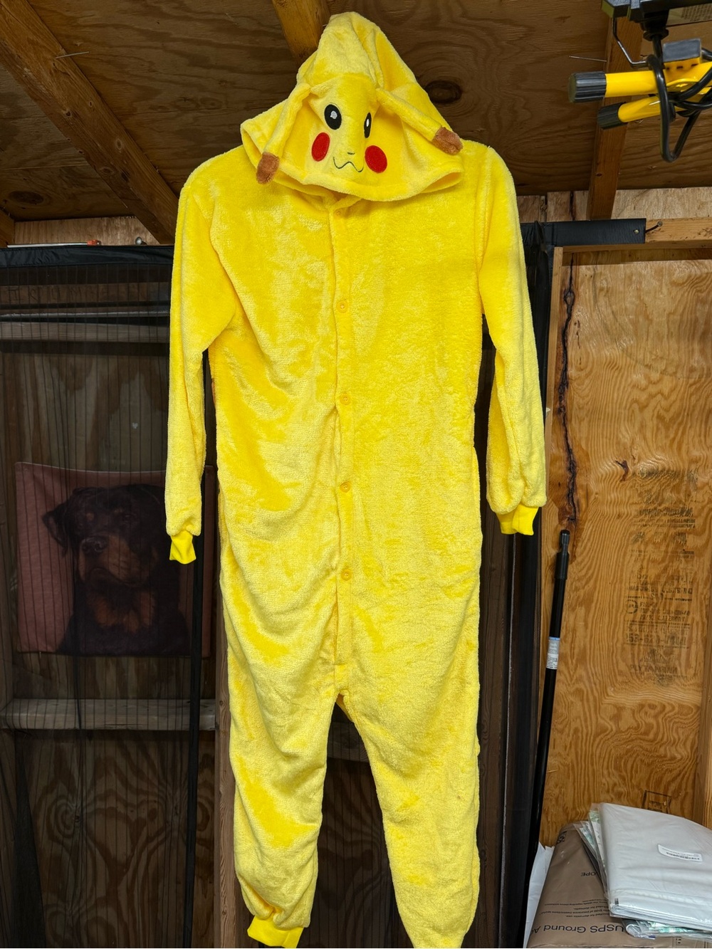 Pikachu Yellow Kids One-Piece Hooded Pajamas